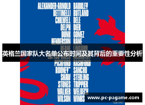英格兰国家队大名单公布时间及其背后的重要性分析