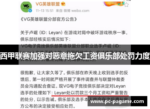 西甲联赛加强对恶意拖欠工资俱乐部处罚力度